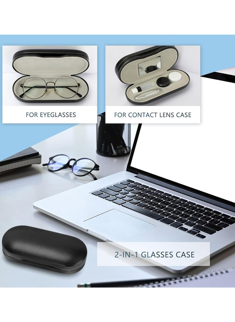 Oasisgalore - 2-in-1 Contact Lens and Glasses Case with Mirror and Storage Kit for Travel (Black) - Image 1