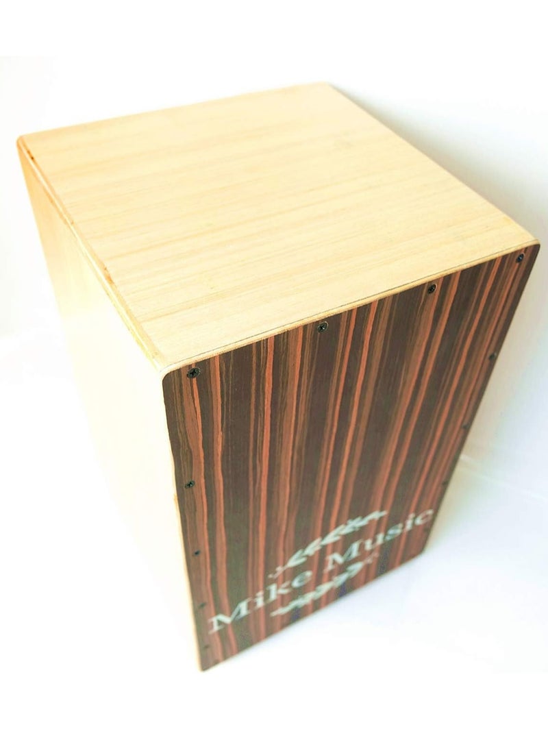 Mike Music Cajon Drum, Wooden Percussion Cajon Box Drum Instrument with Internal Snare Strings, Cajons Hand Drums with Dedicated Backpack Cajon Bag, Hand Percussion Instruments Beat Box-Brown  - Image 2