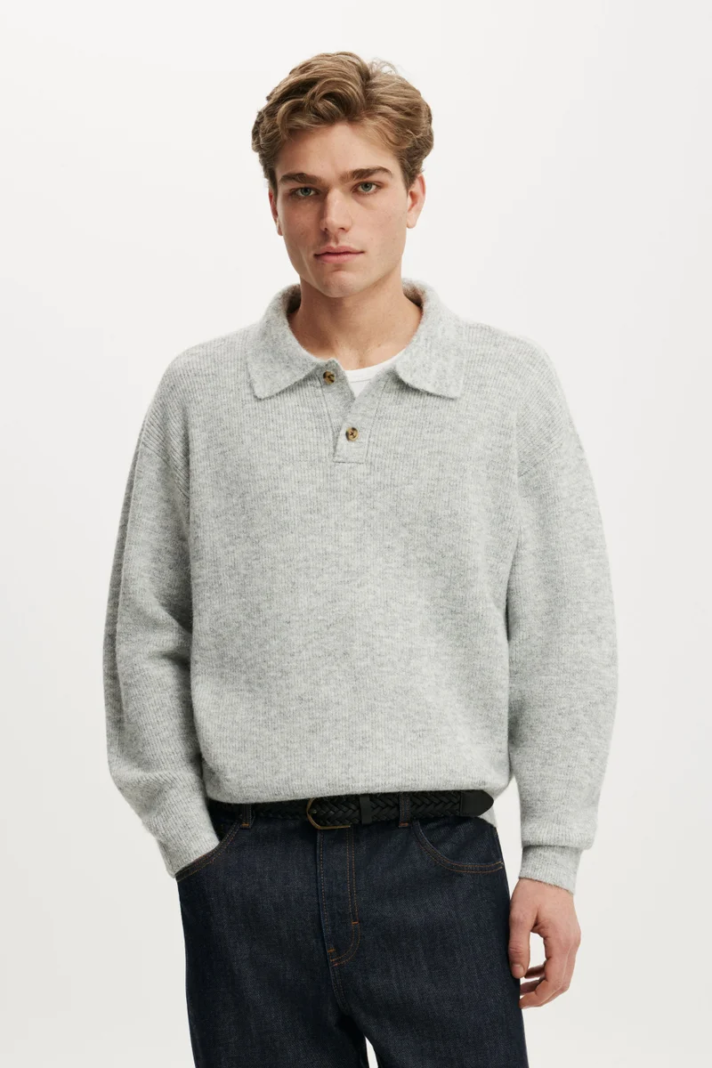 Cotton On Box Fit Rugby Polo Knit