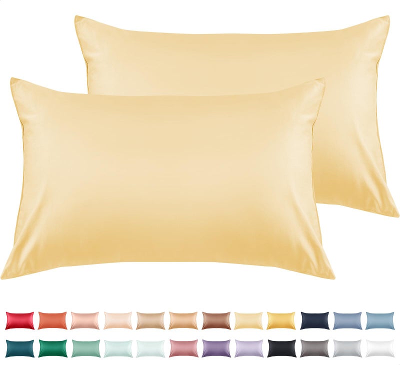 Warmstar Cotton Pillow Cases Standard Size Set of 2, 600 Thread Count Pillowcases 20x26 Inches, Soft Long Staple Cotton Pillowcases Breathable with Envelope Closure, Mustard Yellow - Image 1