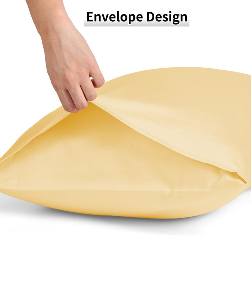Warmstar Cotton Pillow Cases Standard Size Set of 2, 600 Thread Count Pillowcases 20x26 Inches, Soft Long Staple Cotton Pillowcases Breathable with Envelope Closure, Mustard Yellow - Image 5