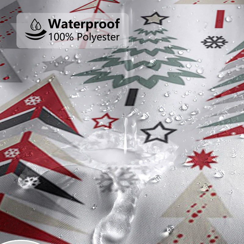 ميهوفوند Mehofond عيد الميلاد ستارة دش عيد الميلاد الستار دش دش الشتاء نمط ندفة الثلج النمط دش للديكور الحمام قابلة للغسل نسيج الحمام الستائر 72x72 في - Image 5