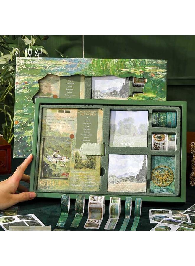 Bluejw | Oil Painting Hand Account Suit Gift Box High Color Value Book Simple Ins Student Hand Account Book Art Square Journal For Women - Image 2