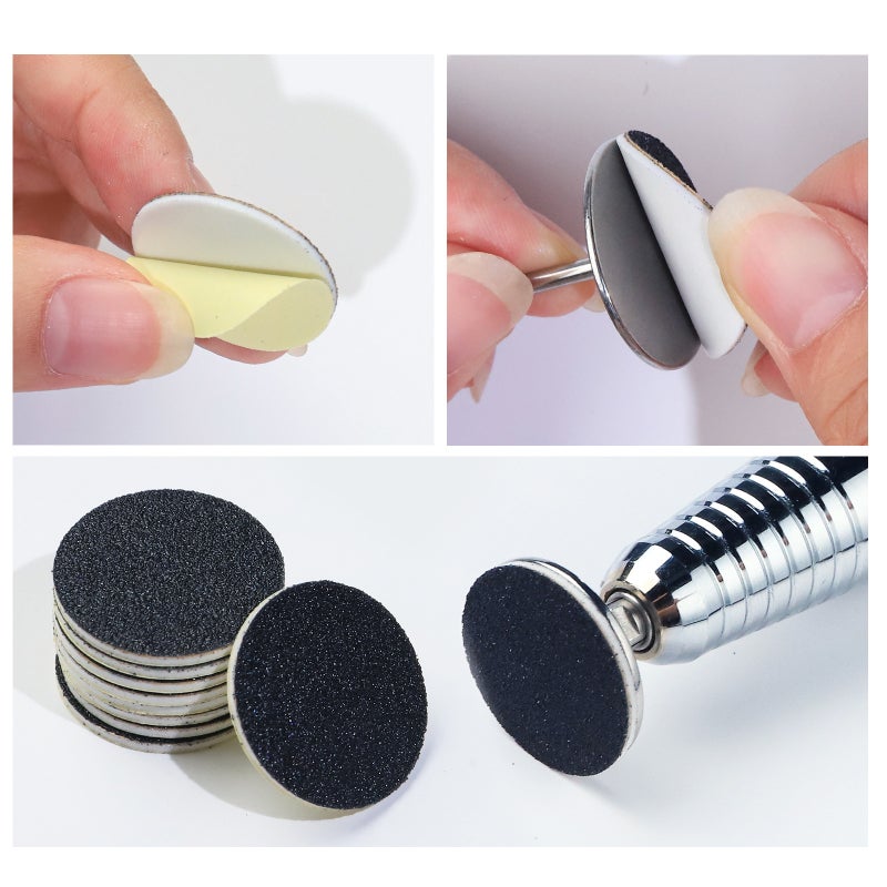 Foot Grinder Sandpapers 15mm Flat Stainless Steel Bearing 10Pcs Multicolor - Durable Compatible With Most Electric Foot Files Pedicure Sanding Disc Pad for Cracked Heels Hard Dead Skin Removal Foot Ca - Image 5