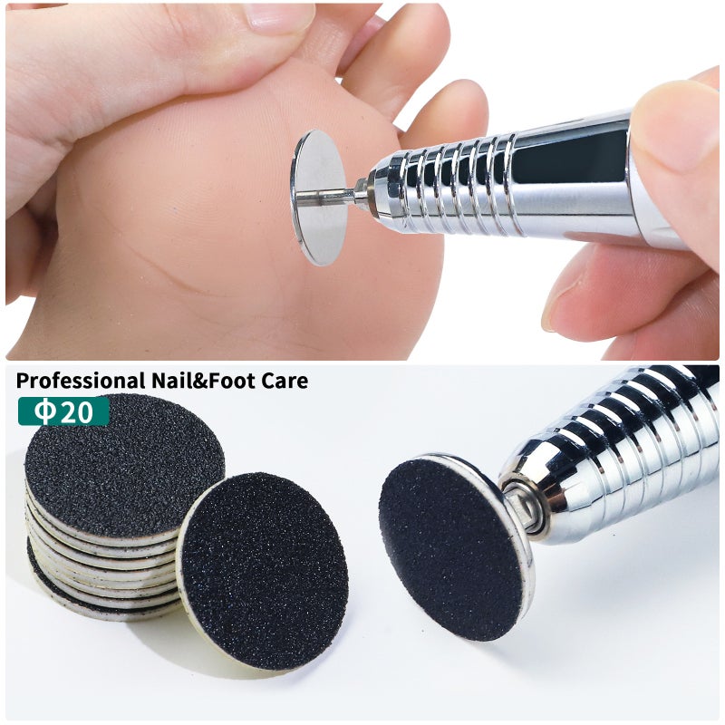 Foot Grinder Sandpapers 15mm Flat Stainless Steel Bearing 10Pcs Multicolor - Durable Compatible With Most Electric Foot Files Pedicure Sanding Disc Pad for Cracked Heels Hard Dead Skin Removal Foot Ca - Image 3