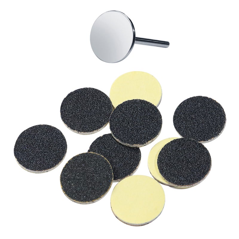 Foot Grinder Sandpapers 15mm Flat Stainless Steel Bearing 10Pcs Multicolor - Durable Compatible With Most Electric Foot Files Pedicure Sanding Disc Pad for Cracked Heels Hard Dead Skin Removal Foot Ca - Image 1