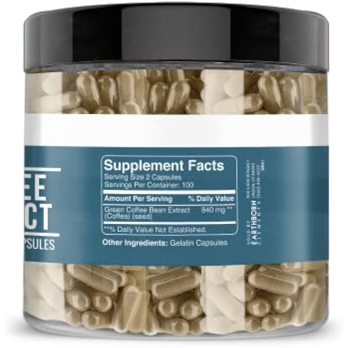 Earthborn Elements Green Coffee Bean Extract 200 Capsules, Pure & Undiluted, No Additives - Image 3