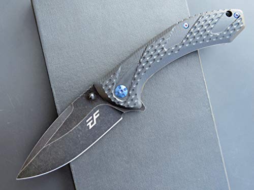 Eafengrow EF927 Pocket Knife D2 Steel Blade with Black-Oxide Coating Outdoor Knife G10 Handle Ball Bearing Safe Open Flipper Knife for Camping Work (Black) - Image 3