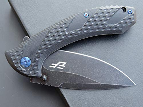 Eafengrow EF927 Pocket Knife D2 Steel Blade with Black-Oxide Coating Outdoor Knife G10 Handle Ball Bearing Safe Open Flipper Knife for Camping Work (Black) - Image 5
