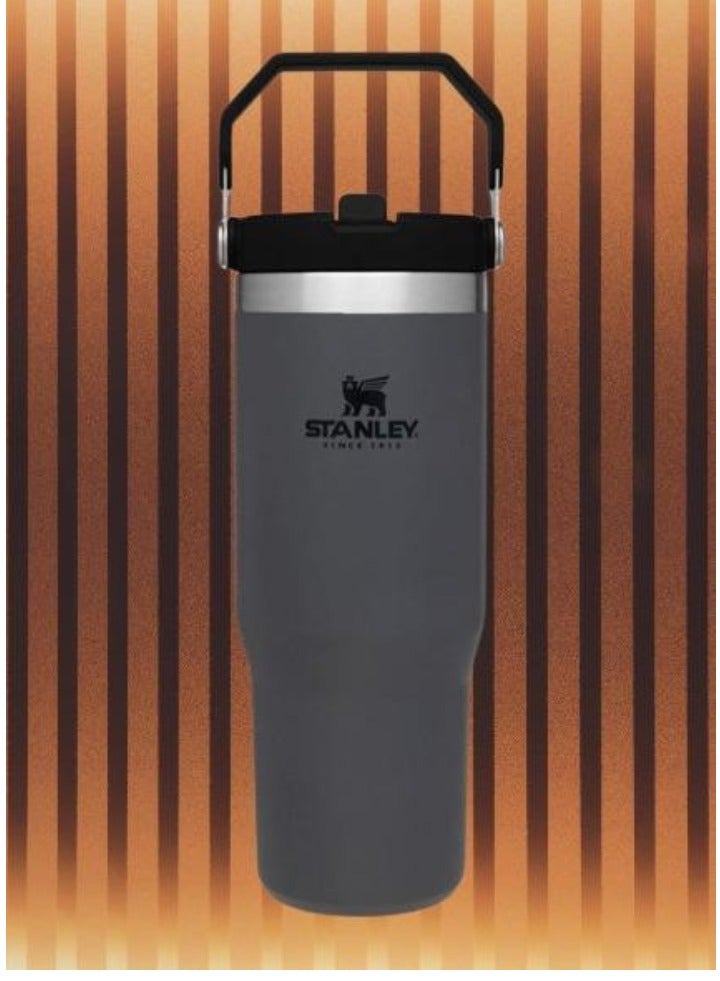 Stanley IceFlow Stainless Steel Tumbler with Straw - Vacuum Insulated Water Bottle for Home, Office or Car - Reusable Cup with Leak-Resistant Flip Straw, Keeps Drinks Cold for 12 Hours or Iced for 2 Days, 30 oz Charcoal – Durable, Stylish, Spill-Free Hydration - Image 1