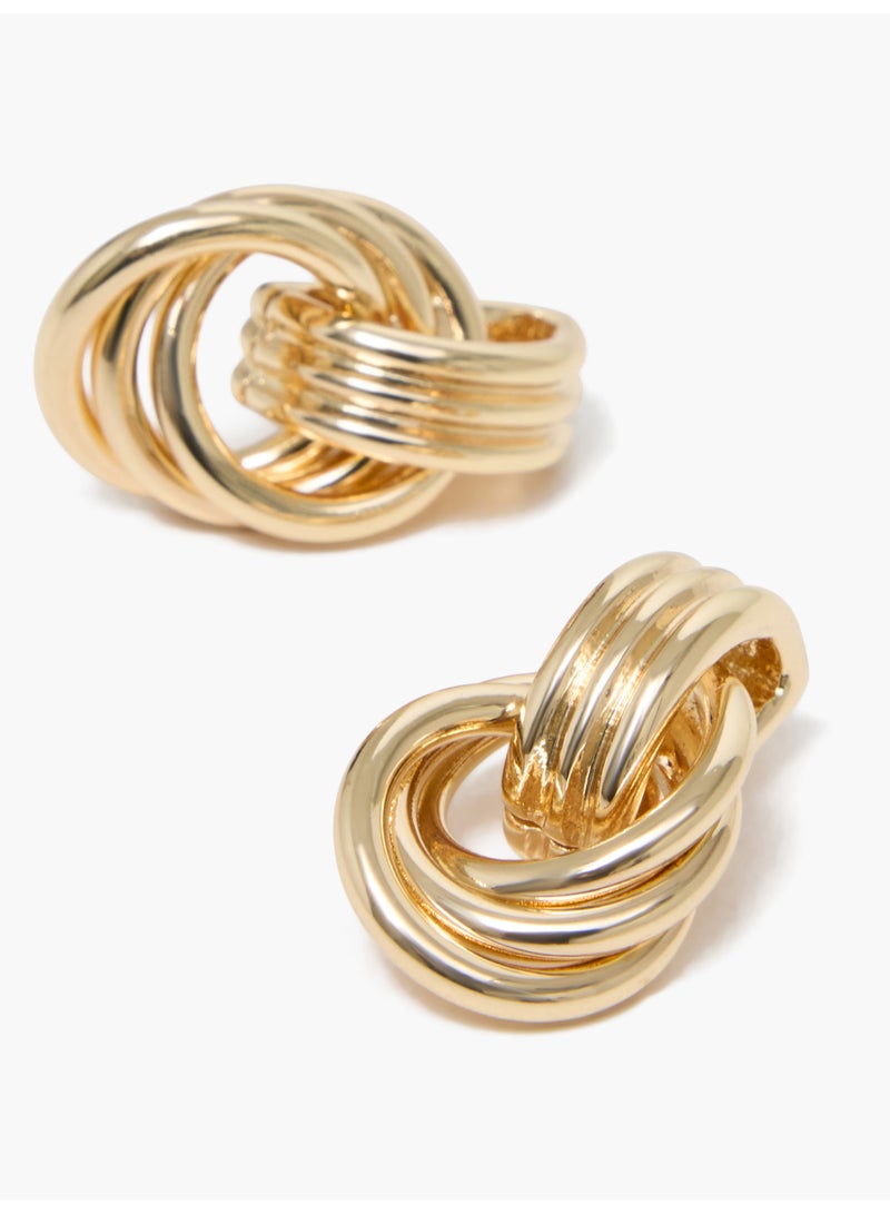 French Connection UK Triple Row Knot Earrings - Image 2