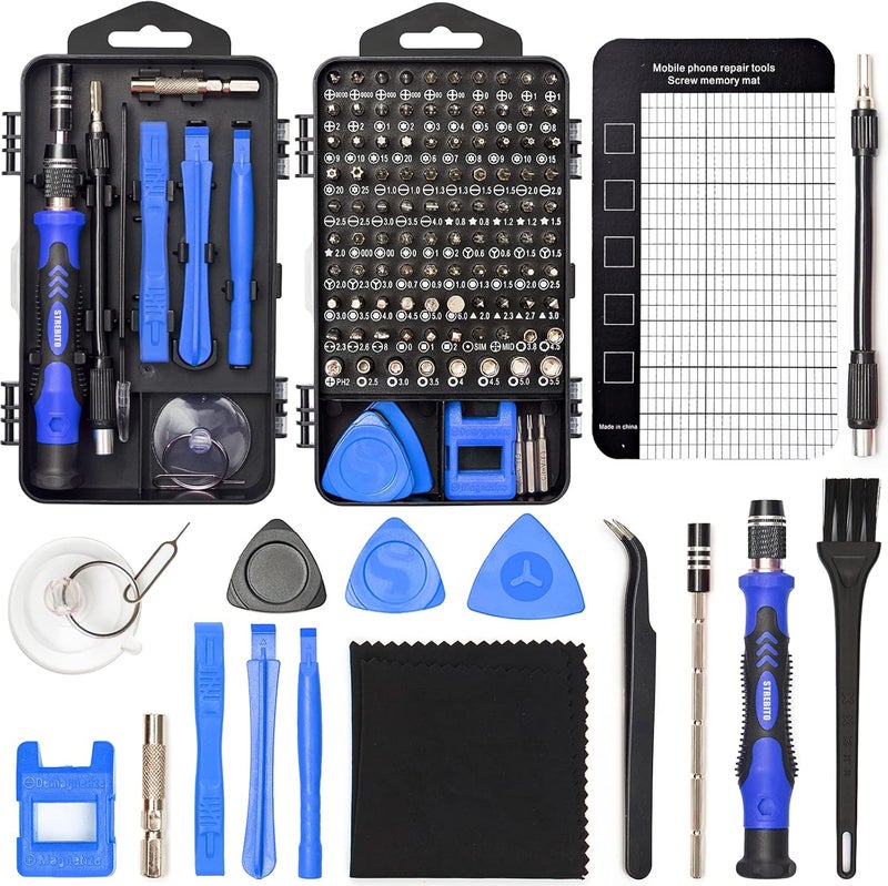 STREBITO Precision Magnetic Screwdriver Set 124-Piece Electronics Tool Kit with 101 Bits, for Computer, Laptop, Cell Phone, PC, MacBook, iPhone, PS4, PS5, Xbox Repair - Image 1