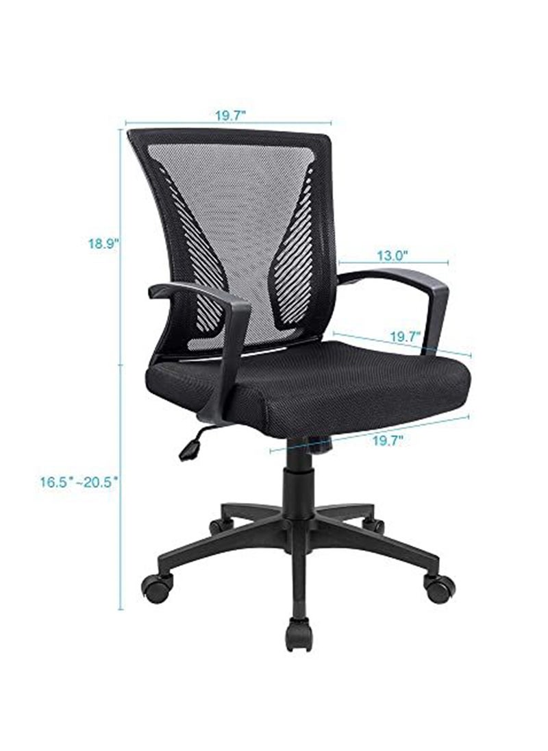 Mahmayi Mahmayi Furmax Mid Back Swivel Lumbar Support Mesh Office Chair Black Best Price UAE Dubai Abu Dhabi