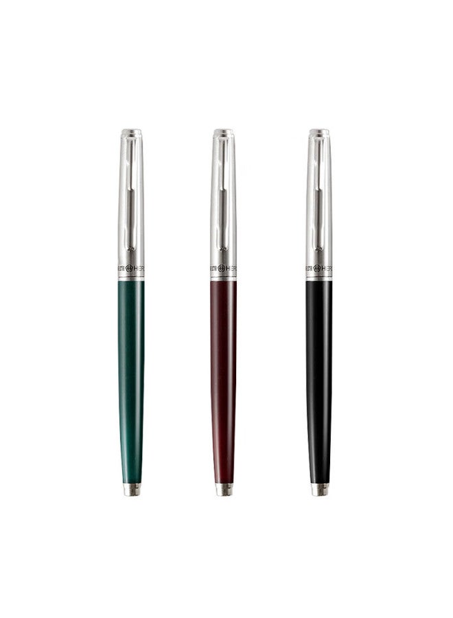 هيرو Hero Fountain Pen Classic 007، أسود مع سن مخفي، سن إيريديوم، قلم حبر، قلم طالب فردي، سن F - Image 2