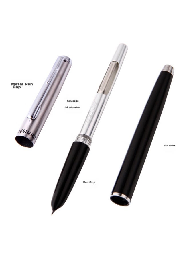 هيرو Hero Fountain Pen Classic 007، أسود مع سن مخفي، سن إيريديوم، قلم حبر، قلم طالب فردي، سن F - Image 4