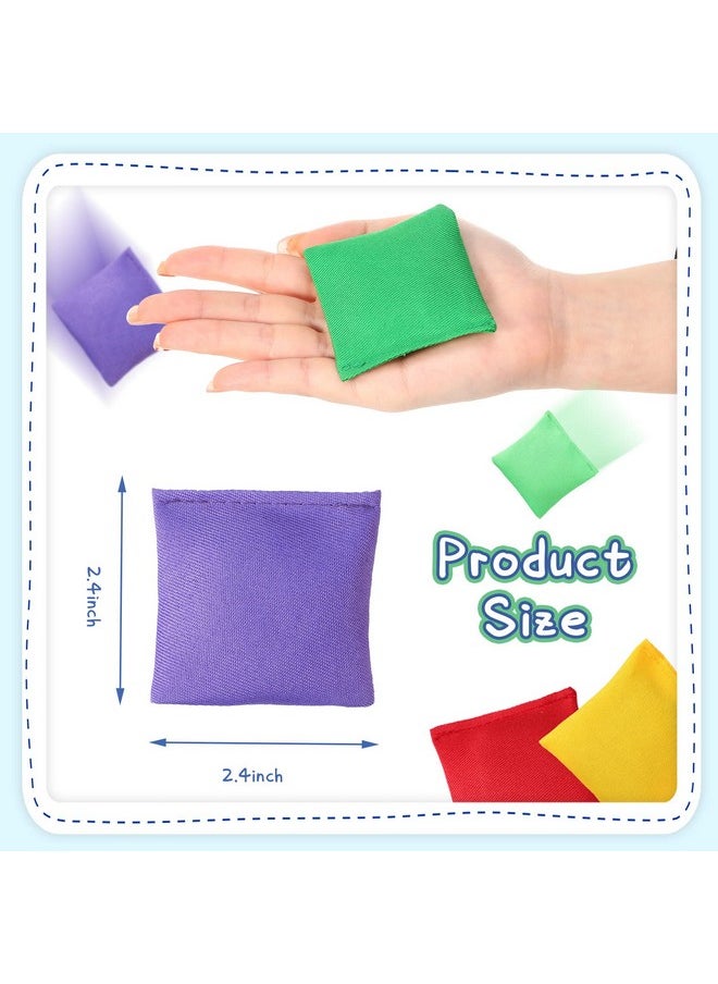 Sotiff 48 Packs Mini Colorful Cornhole Bean Bags Polyester Small Bean Bag Toy Set Sack Tossing Beanbag For Hand Toss Game Family Fun Outdoor Sports Supply For Kids Boys Girls 2.4 X 2.4 Inch (Solid Style)  - Image 3