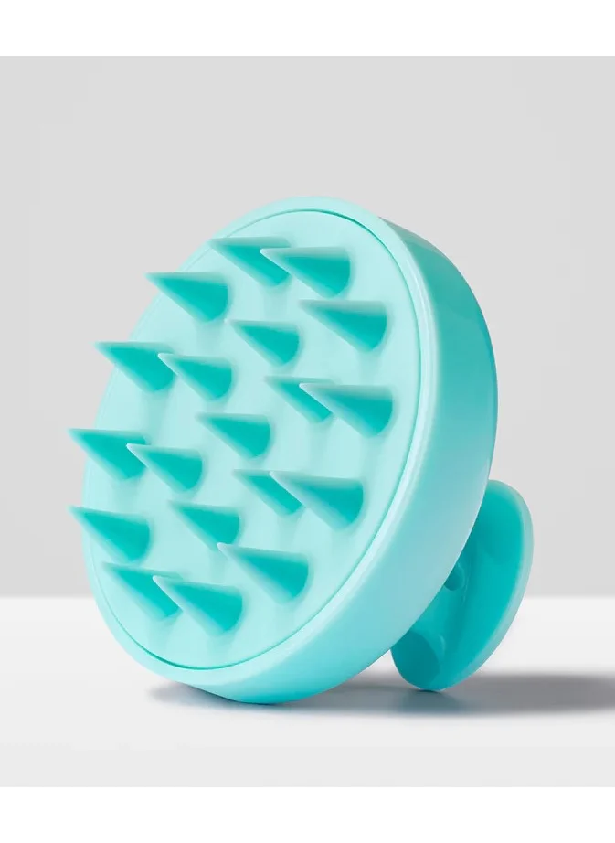 هيربرست Scalp Stimulating Massage Brush - for Men and Women - Blue Color Hand Held with Silicone Bristles