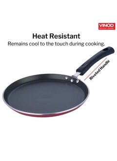 VINOD Vinod Zest Aluminium Non Stick Dosa Omni Tawa - 28cm | 4mm Extra Thick | 3 Layer Ceramic Coat | Bakelite Handle | Toxin Free | Gas Base - 1 Year Warranty  - Image 4