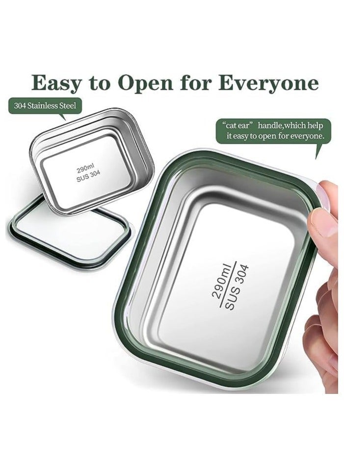 Stainless Steel Lunch Box for Kids Adults,Insulated Bento Lunch Box with Tableware & Bag,1000ML 5 Compartment Divided Lunch Containers with Lids（Green） - Image 2