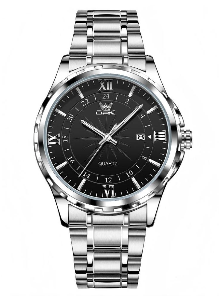 OPK Men's Watches Stainless Steel Waterproof Luminous Quartz Analog Watch for Men Fashion Business Casual Classic Men's Wrist Watch - Image 1