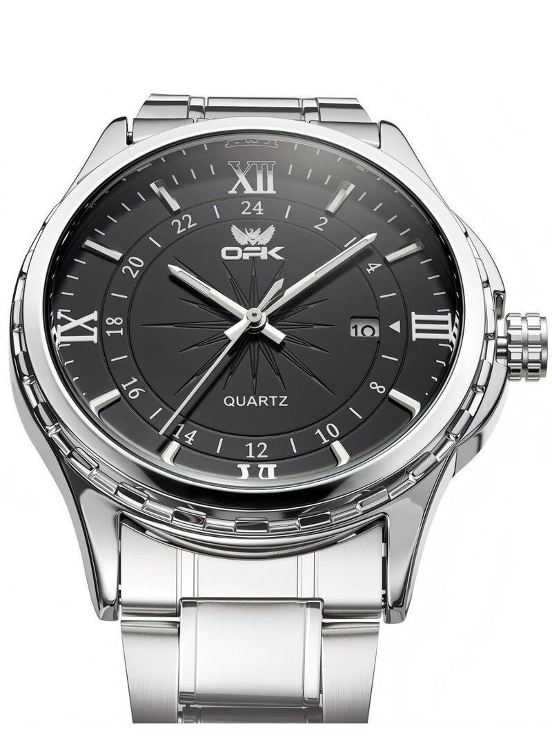 OPK Men's Watches Stainless Steel Waterproof Luminous Quartz Analog Watch for Men Fashion Business Casual Classic Men's Wrist Watch - Image 3