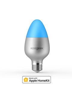 Koogeek Wi-Fi Enabled E27 8W Color Changing Dimmable Smart LED Bulb Works with Apple HomeKit Support Siri Home App Schedules Remote Control 16 Million Colors AC200-240V