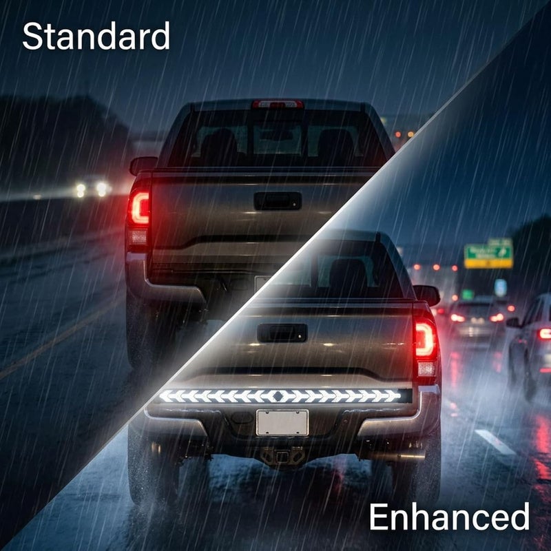 60/1.5 Meter Led Tailgate Light Bar Strip, Scanning, Dual Color, Flexible Waterproof PVC Brake Lamp, Turn Signal for Pickup Truck and Trailer - Image 4