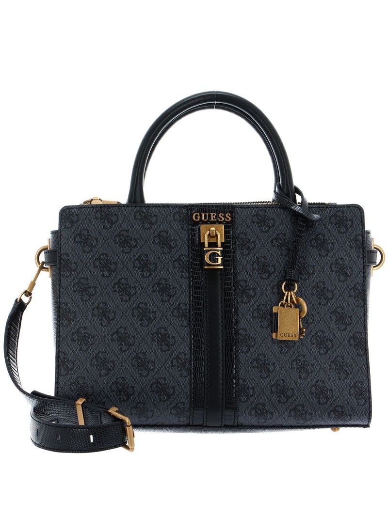 GUESS - Guess Ginevra Logo Elite Society Satchel, Satchel, Top Handle, Detachable Shoulder Strap, Women, One Size - Image 1