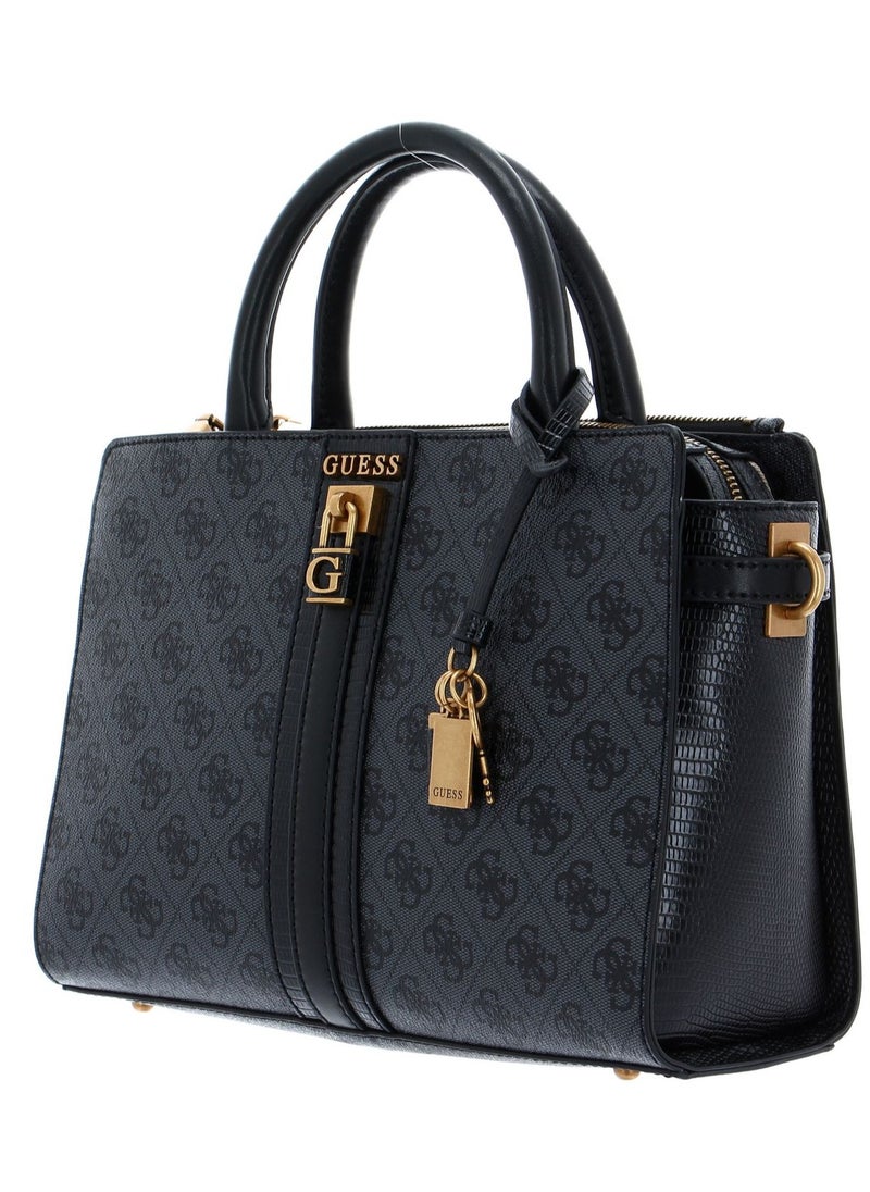 GUESS - Guess Ginevra Logo Elite Society Satchel, Satchel, Top Handle, Detachable Shoulder Strap, Women, One Size - Image 1