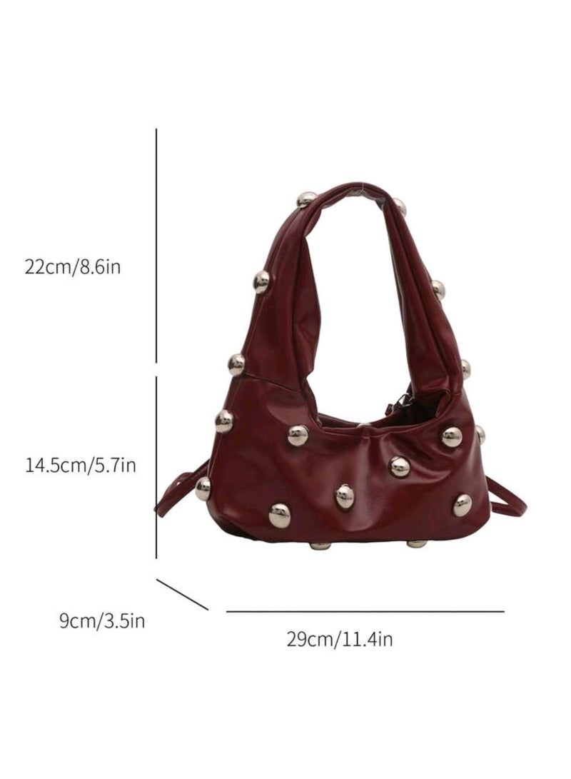Shein Korean style, large capacity, high-end studded underarm bag for women fashionable cross body/handbag - Image 3
