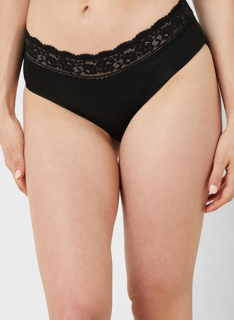 Marks & Spencer 5 Pack Cotton Lycra& Lace High Rise Shorts