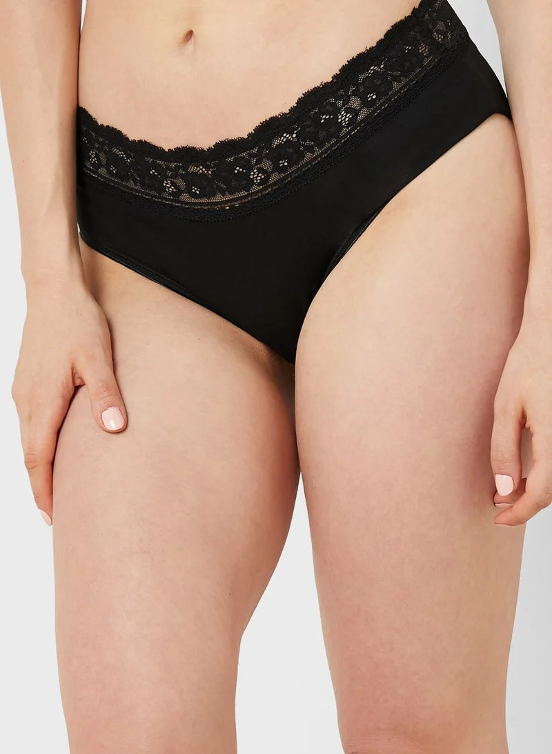 Marks & Spencer 5 Pack Cotton Lycra& Lace High Rise Shorts