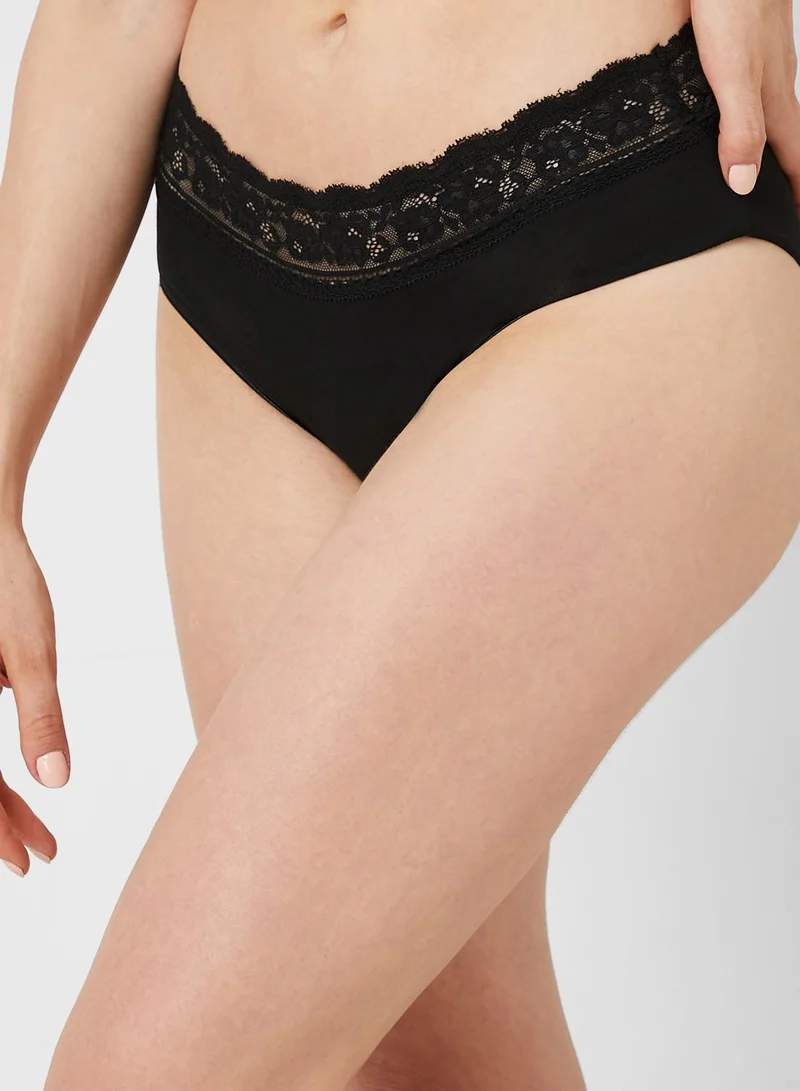 Marks & Spencer 5 Pack Cotton Lycra& Lace High Rise Shorts
