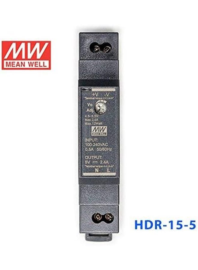 Mean Well HDR 15 5 Ultra Slim Step Shape 1SU DIN Rail Power Supply 5V 2 4A 12W - Image 4