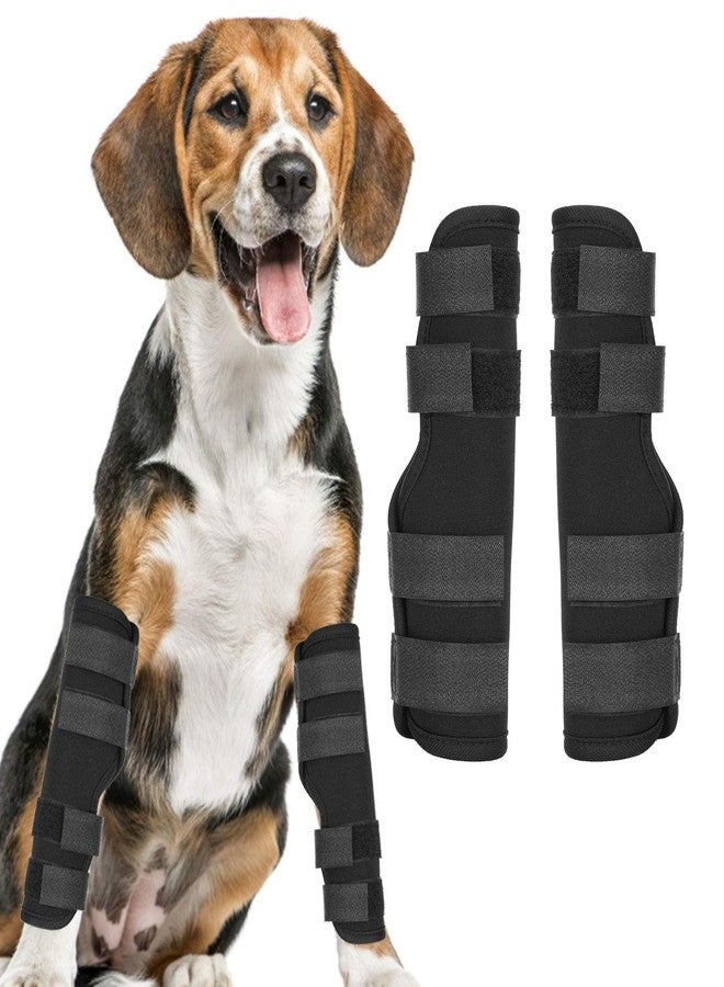 Mrisata 1Pair Dog Front Leg Brace, Adjustable Dog Elbow Protector Pads, Breathable Compression Dogs Leg Sleeve to Stop Licking, Dogs Elbow Brace for Arthritis, Sprain, Injury Recovery (L) - Image 1