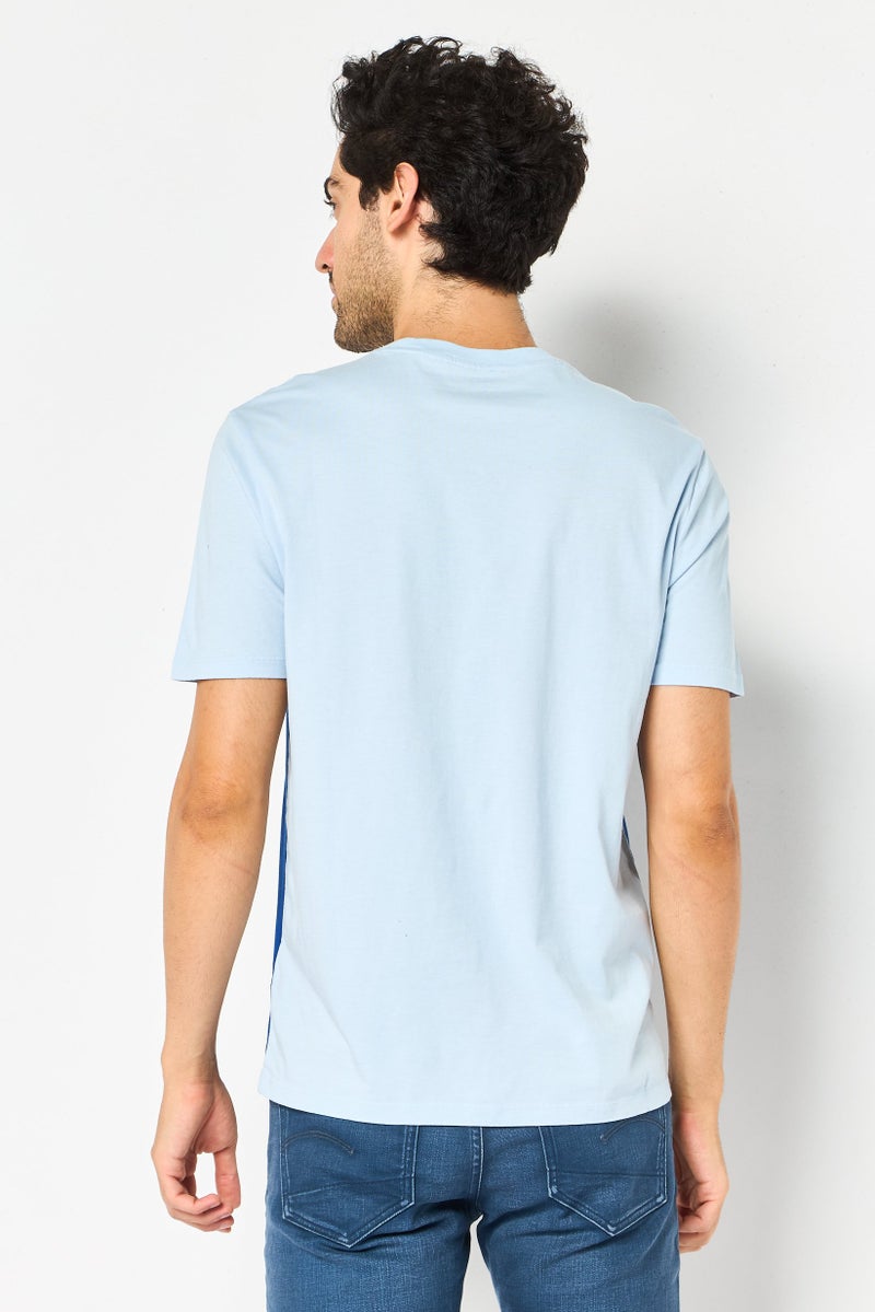 DKNY Men Crew Neck Short Sleeve Graphic Print T-Shirt, Blue - Image 3