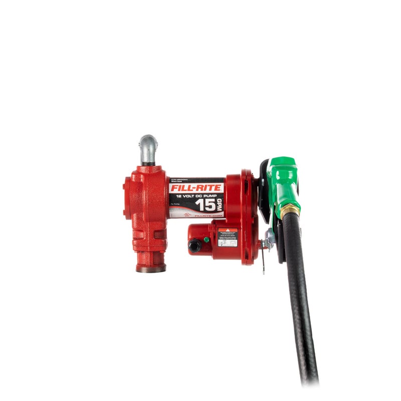 FILL RITE مضخة نقل الوقود Fill-Rite FR1210HA1 12V 15 GPM مع خرطوم تصريف وفوهة أوتوماتيكية (خضراء) - Image 5