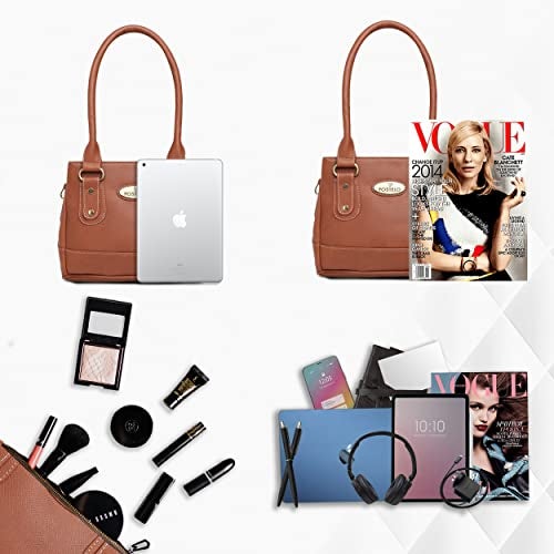 Fostelo Women's Bowie Satchel Tote Handbag for Women | Ladies Purse | Stylish Shoulder Bag | Gift For Women | Tan - Image 4