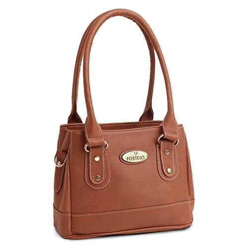 Fostelo Women's Bowie Satchel Tote Handbag for Women | Ladies Purse | Stylish Shoulder Bag | Gift For Women | Tan - Image 1