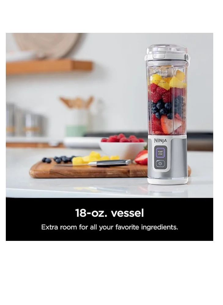 نينجا خلاط محمول Ninja BC151WH Blast، لاسلكي، 18 أونصة، خالٍ من BPA، أبيض