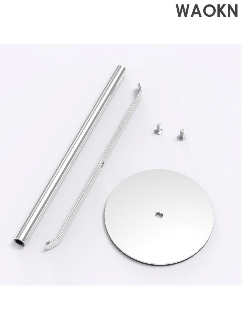 دبليو أيه أو كي أن رف مناشف من الفولاذ المقاوم للصدأ على شكل حرف T - منظم 2 في 1 مثبت على الحائط وسطح الطاولة، ملحقات حمام مقاومة للماء مع حامل عصابة رأس، حل تخزين مطبخ موفر للمساحة، تصميم عصري مقاوم للصدأ (فضي) - Image 5