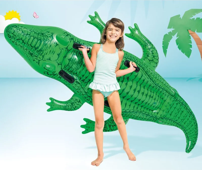 INTEX Crocodile Rider - Kids Inflatable Crocodile - Sea Rider Crocodile - Pool Rider Crocodile 203X114 Cm.