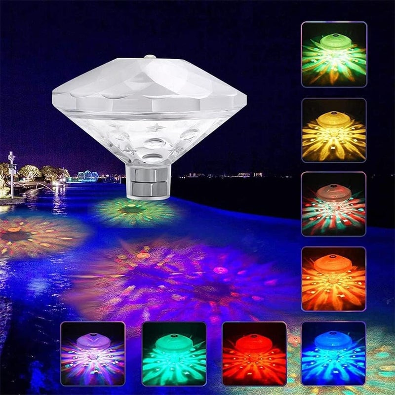 ELECDON 2 Pieces Swimming Pool Lights Floating Pool Lights Underwater Waterproof Lights LED Pool Accessories with 7 Modes for Disco Pool Party, Pond Decor Decoration, Hot Tub Bath Toys - Image 3