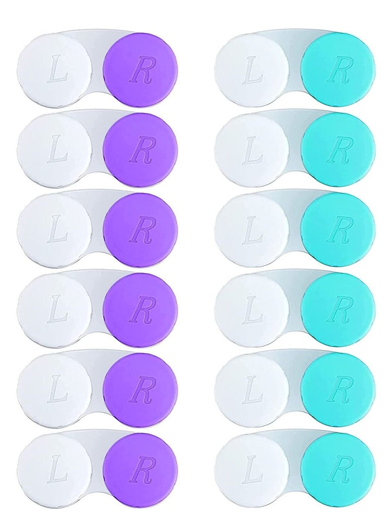 Captaintech Contact Lens Case12PCS, Box Left/Right Eyes Holder Container, Outdoor Mini Soak Storage Kit for Travel&Home - Image 1