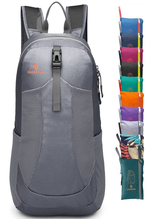 sinotron 22L Lightweight Packable Hiking Backpack, Small Hiking Backpack Day Pack for Women Men Travel Camping Vacation, Gray - Image 1