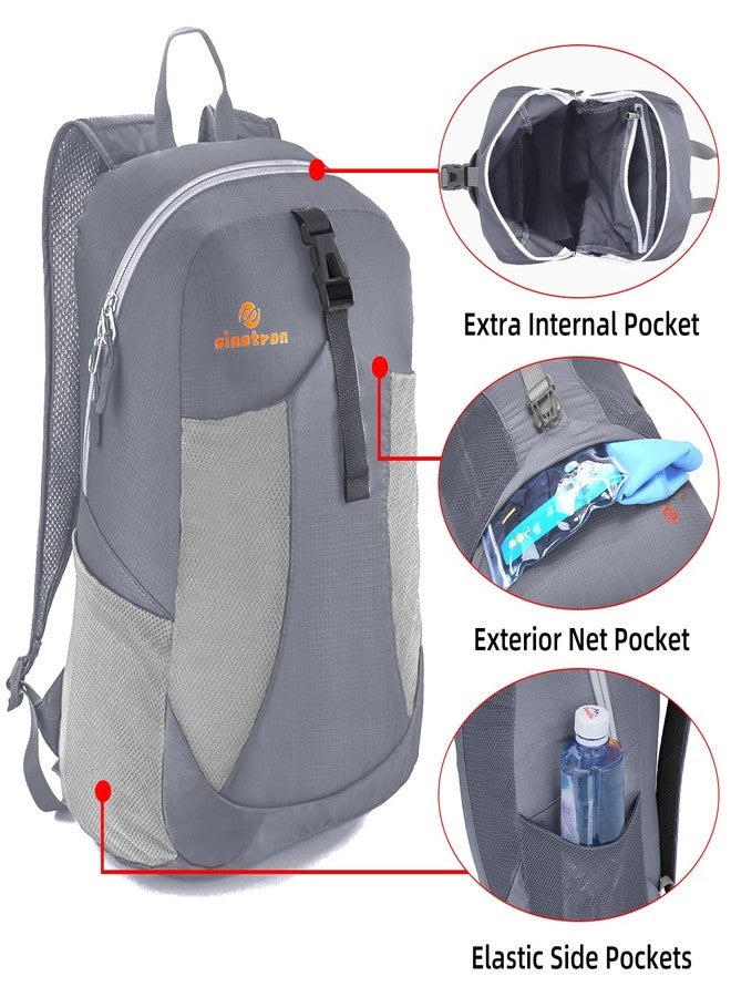 sinotron 22L Lightweight Packable Hiking Backpack, Small Hiking Backpack Day Pack for Women Men Travel Camping Vacation, Gray - Image 3
