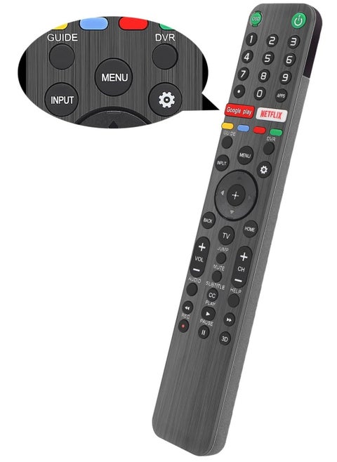 RMF-TX500U Universal Remote Control for Sony Smart TV Bluetooth Remote All Sony Bravia LED OLED LCD 4K UHD HDTV HDR Android TV, with Google Play, Netflix Button