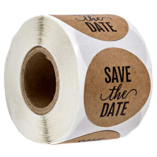 SBlabels Save The Date Stickers / 250 Labels Per Roll / 1.5" Save The Date Wedding Seals - Image 1