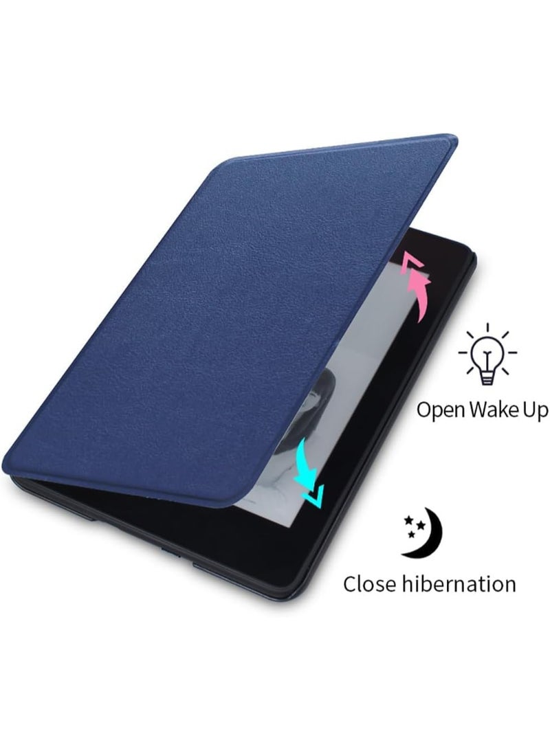 Premium Case For 6" New Kindle 11th Generation Case 2024/2022 6 inch, Lightweight PU Leather Hard Plastic Cover with Smart Auto Wake/Sleep for Kindle 11th Generation 2024/2022 (Dark Blue) - Image 4
