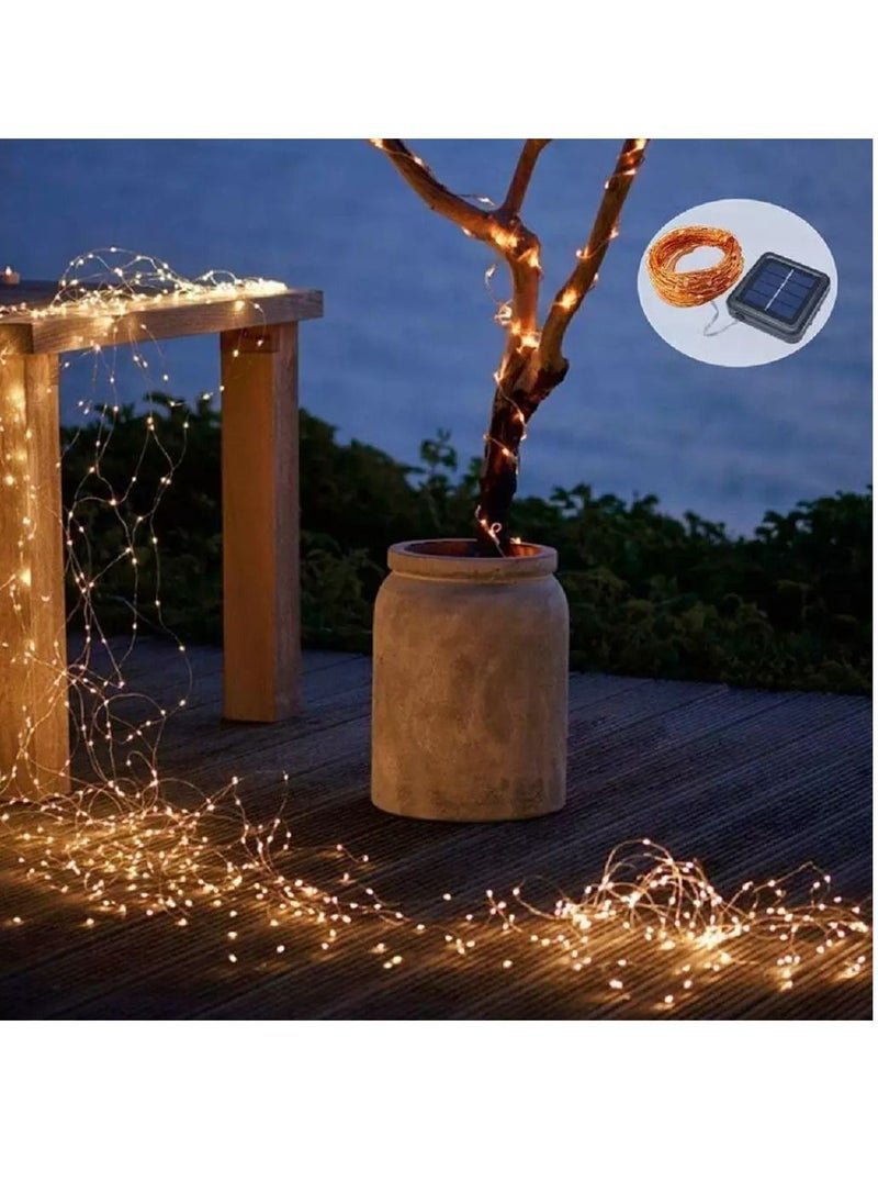 Yuwell - Solar Powered Fairy String Lights Warm White 10 Meter 100 LED Light Waterproof Light Ramadan Light For Ramadan Decoration - Image 1
